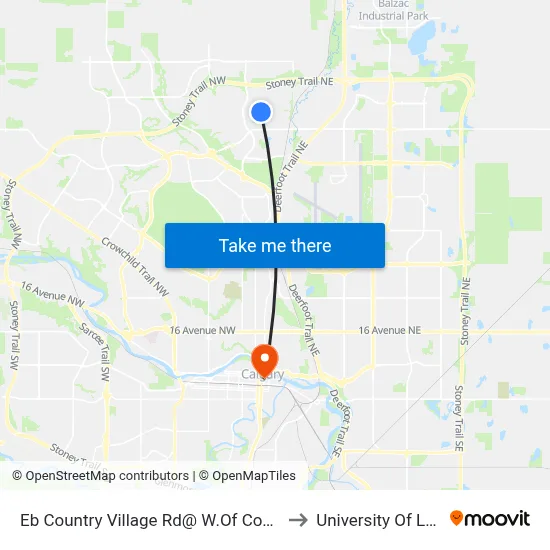Eb  Country Village  Rd@ W.Of Coventry Hills Bv NE to University Of Lethbridge map