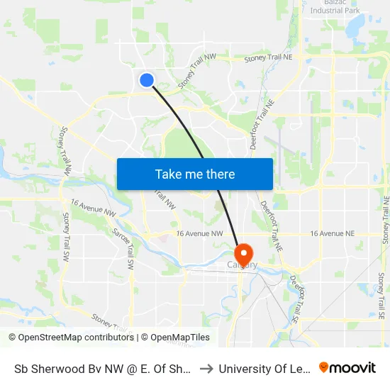 Sb  Sherwood Bv NW @ E. Of Sherwood Li NW to University Of Lethbridge map