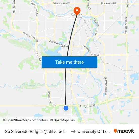 Sb Silverado Ridg Li @ Silverado Skies Dr SW to University Of Lethbridge map