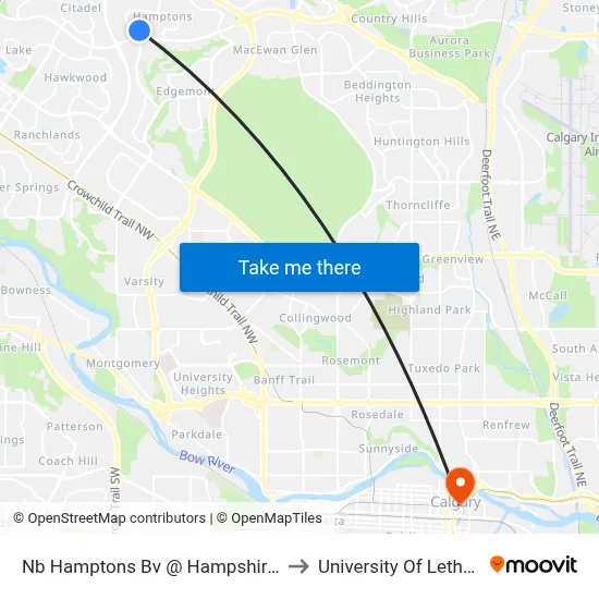 Nb Hamptons Bv @ Hampshire Cl NW to University Of Lethbridge map