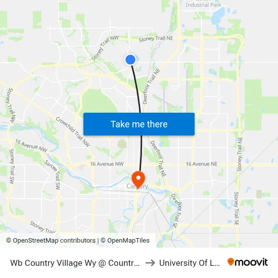 Wb Country Village Wy @ Country Village Link NE to University Of Lethbridge map