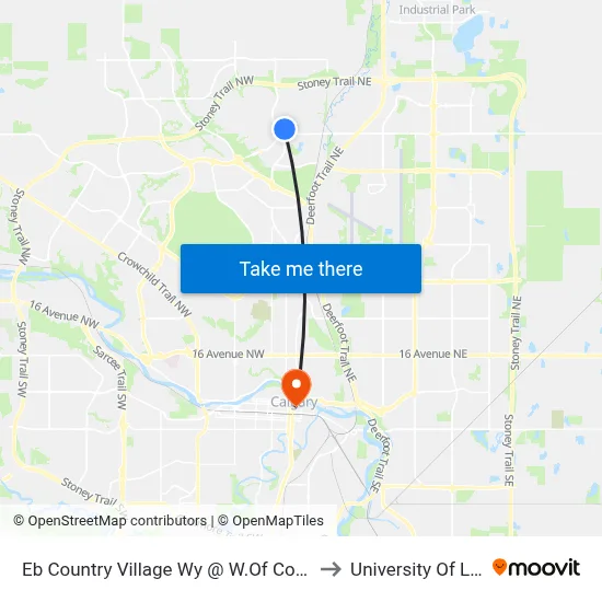 Eb Country Village Wy @ W.Of Country Village Cv NE to University Of Lethbridge map
