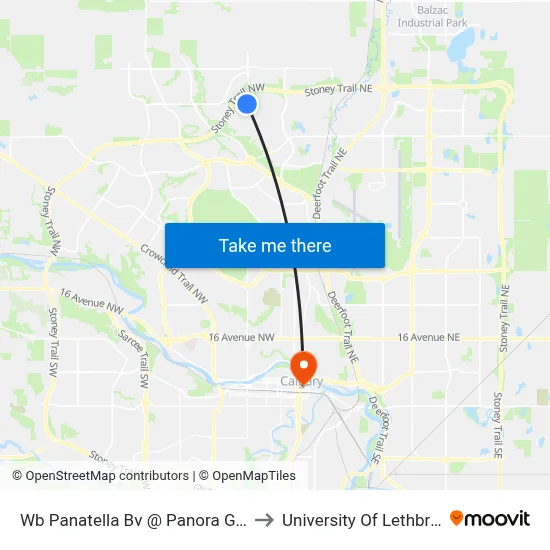 Wb Panatella Bv @ Panora Ga NW to University Of Lethbridge map