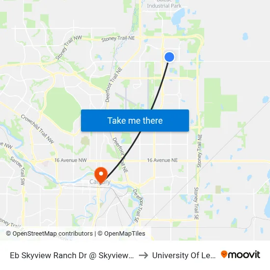 Eb Skyview Ranch Dr @ Skyview Shores Mr NE to University Of Lethbridge map