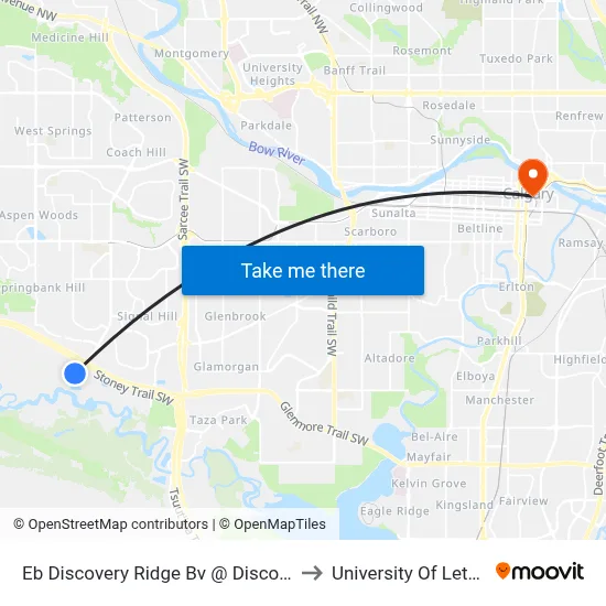 Eb Discovery Ridge Bv @ Discovery Dr SW to University Of Lethbridge map