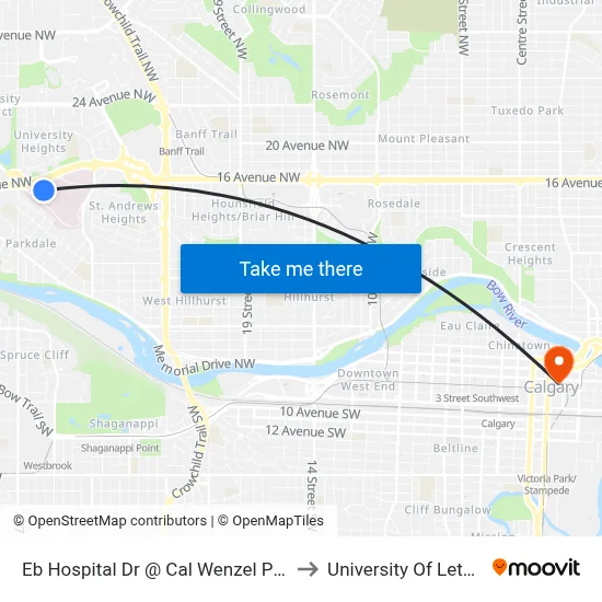 Eb Hospital Dr @ Cal Wenzel  Ph Bldg NW to University Of Lethbridge map