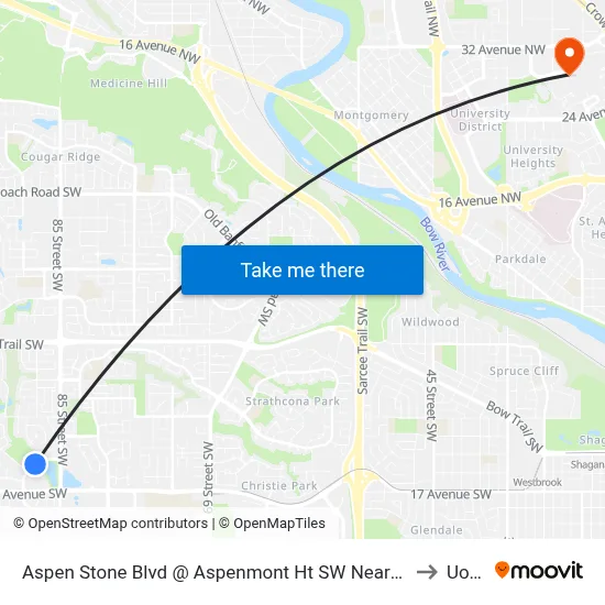 Aspen Stone Blvd @ Aspenmont Ht SW Nearside to UofC map