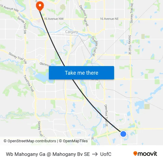 Wb Mahogany Ga @ Mahogany Bv SE to UofC map