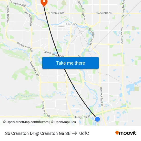 Sb Cranston Dr @ Cranston Ga SE to UofC map