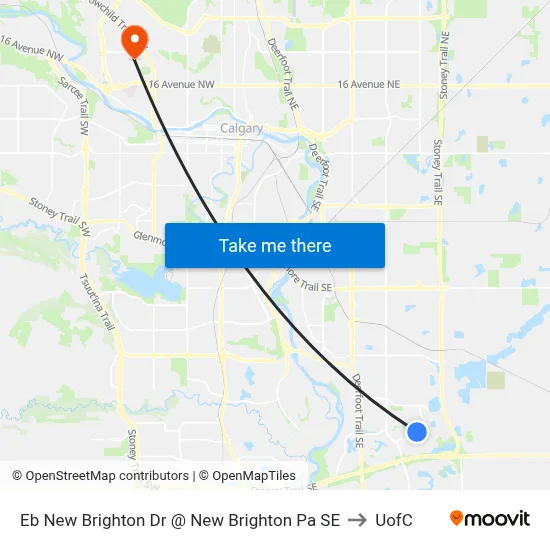 Eb New Brighton Dr @ New Brighton Pa SE to UofC map