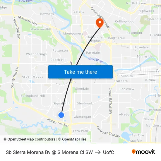 Sb Sierra Morena Bv @ S Morena Cl SW to UofC map