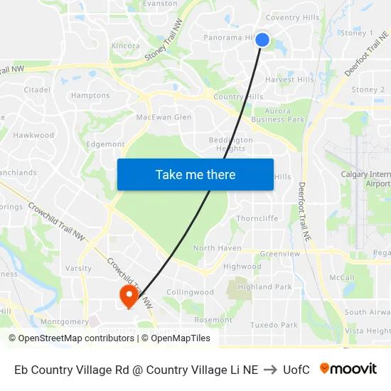 Eb Country Village Rd @ Country Village  Li NE to UofC map
