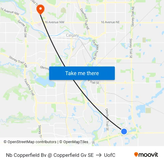Nb Copperfield Bv @ Copperfield Gv SE to UofC map