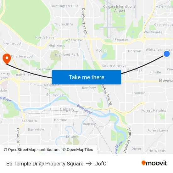 Eb Temple Dr @  Property Square to UofC map