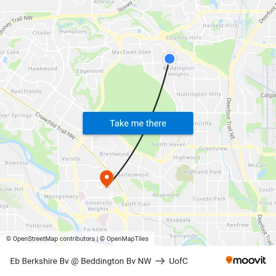 Eb Berkshire Bv @ Beddington Bv NW to UofC map