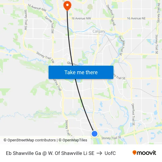 Eb Shawville Ga @ W. Of Shawville Li SE to UofC map