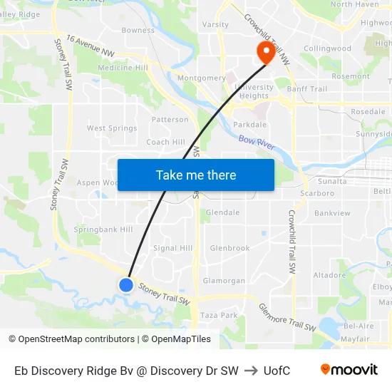 Eb Discovery Ridge Bv @ Discovery Dr SW to UofC map
