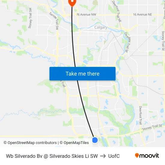 Wb Silverado Bv @ Silverado Skies Li SW to UofC map