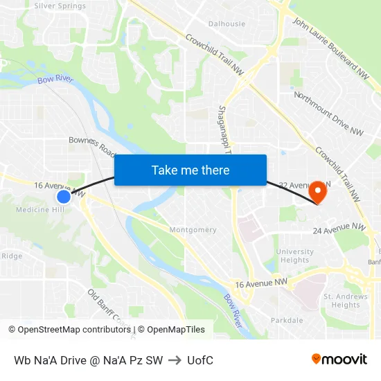 Wb Na'A Drive @ Na'A Pz SW to UofC map