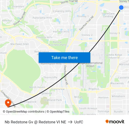 Nb  Redstone Gv @  Redstone VI NE to UofC map