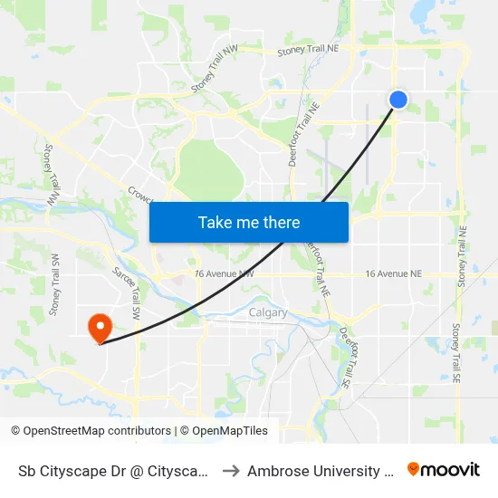Sb Cityscape Dr @ Cityscape Mr NE to Ambrose University College map