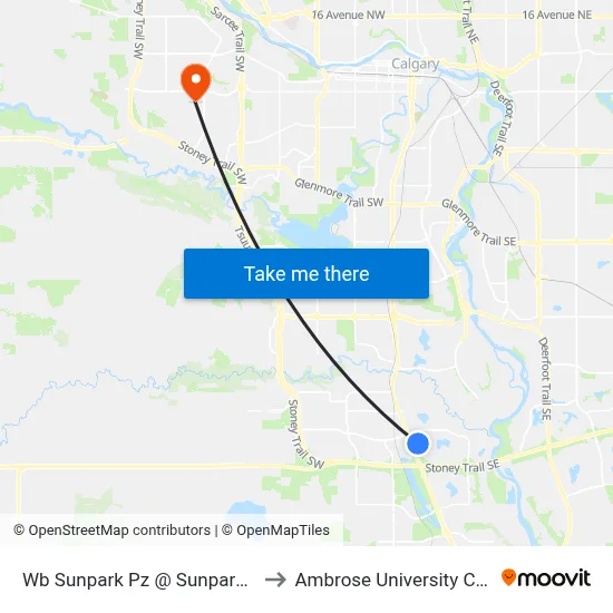 Wb Sunpark  Pz @ Sunpark  Dr SE to Ambrose University College map