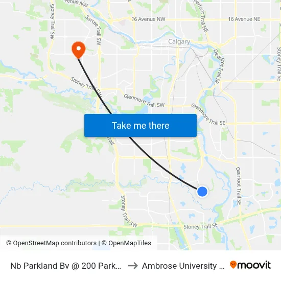 Nb Parkland Bv @ 200 Parkglen Pl SE to Ambrose University College map