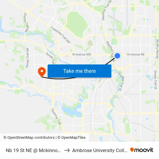 Nb 19 St NE @ Mckinnon Dr to Ambrose University College map