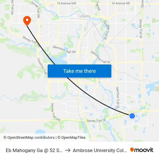 Eb Mahogany Ga @ 52 St SE to Ambrose University College map