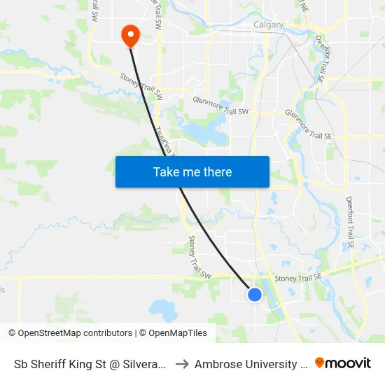 Sb Sheriff King St @ Silverado Wy SW to Ambrose University College map
