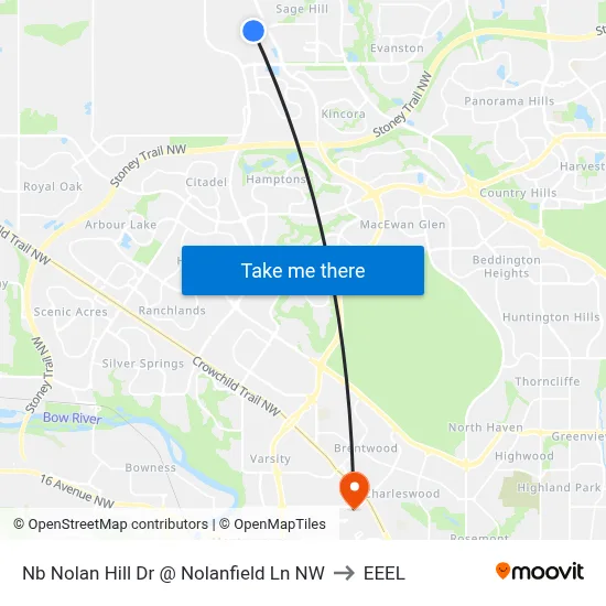 Nb Nolan Hill Dr @ Nolanfield Ln NW to EEEL map