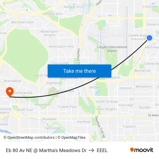 Eb 80 Av NE @ Martha's Meadows Dr to EEEL map