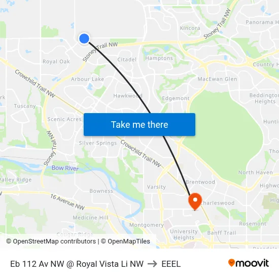Eb 112 Av NW @ Royal Vista Li NW to EEEL map