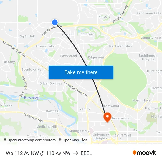 Wb 112 Av NW @ 110 Av NW to EEEL map
