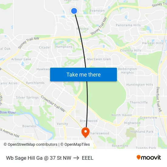Wb Sage Hill Ga @ 37 St NW to EEEL map