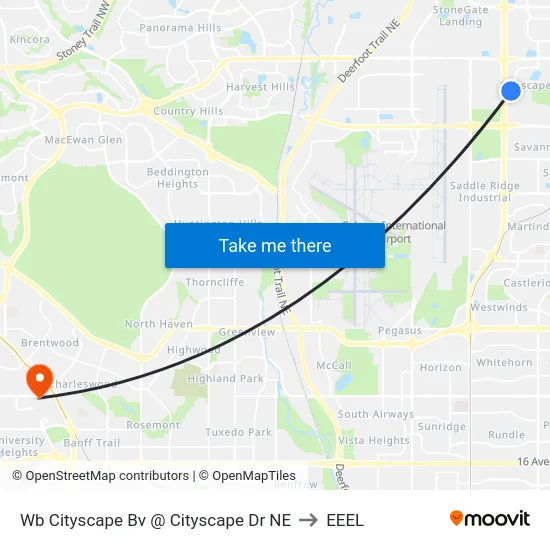 Wb Cityscape Bv @ Cityscape Dr NE to EEEL map