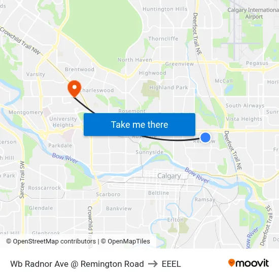 Wb Radnor Ave @ Remington Road to EEEL map