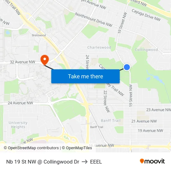 Nb 19 St NW @ Collingwood Dr to EEEL map