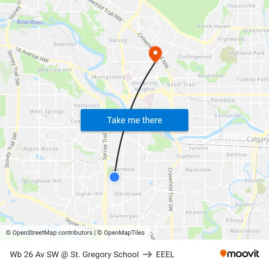 Wb 26 Av SW @ St. Gregory School to EEEL map