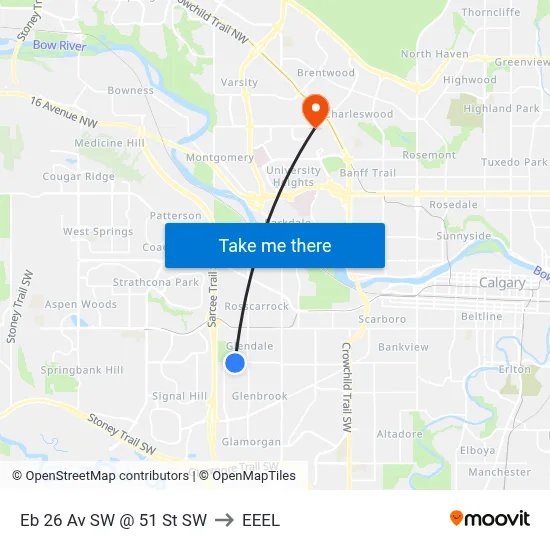 Eb 26 Av SW @ 51 St SW to EEEL map