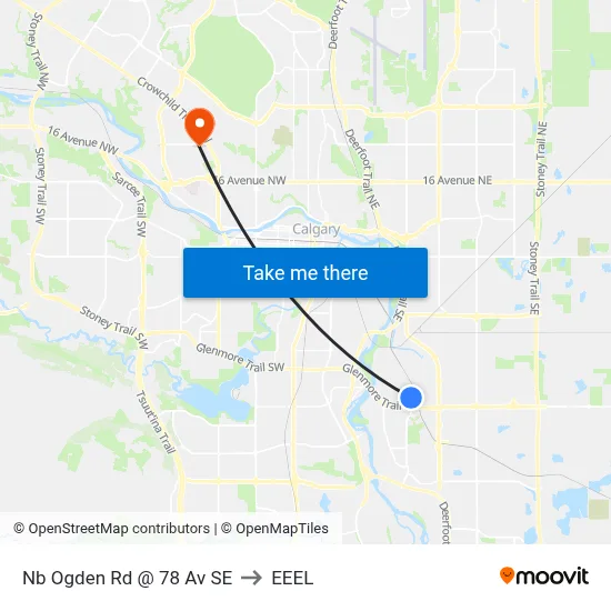 Nb Ogden Rd @ 78 Av SE to EEEL map
