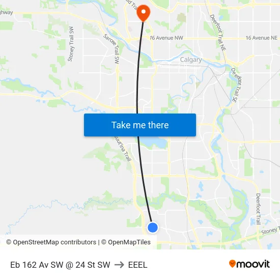Eb 162 Av SW @ 24 St SW to EEEL map