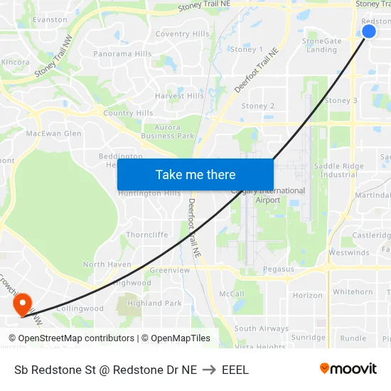 Sb Redstone St @ Redstone Dr NE to EEEL map
