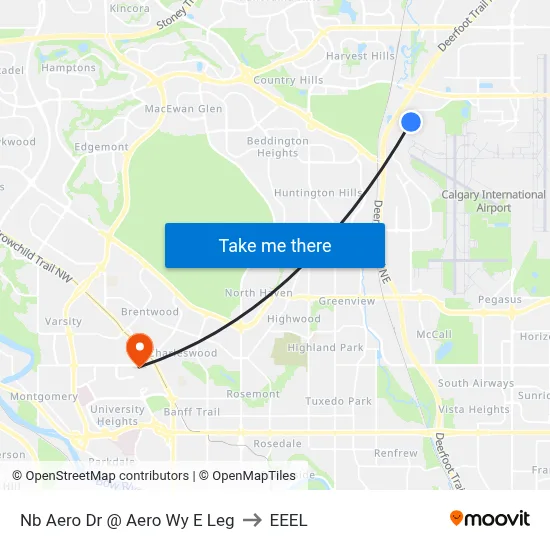 Nb Aero Dr @ Aero Wy E Leg to EEEL map