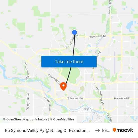Eb Symons Valley Py @ N. Leg Of Evanston Wy NW to EEEL map