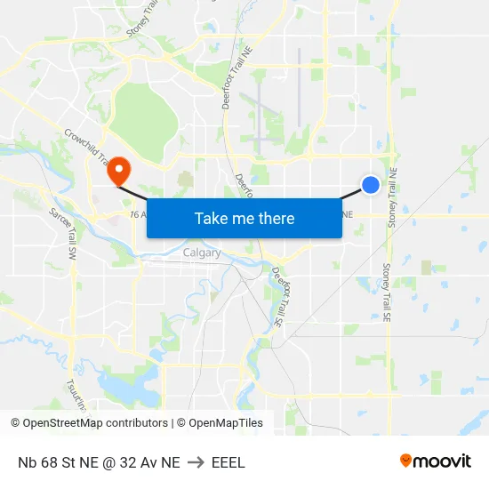 Nb 68 St NE @ 32 Av NE to EEEL map