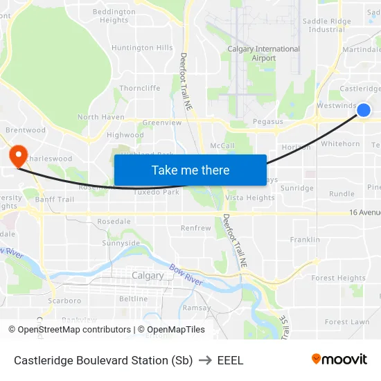 Castleridge Boulevard Station (Sb) to EEEL map