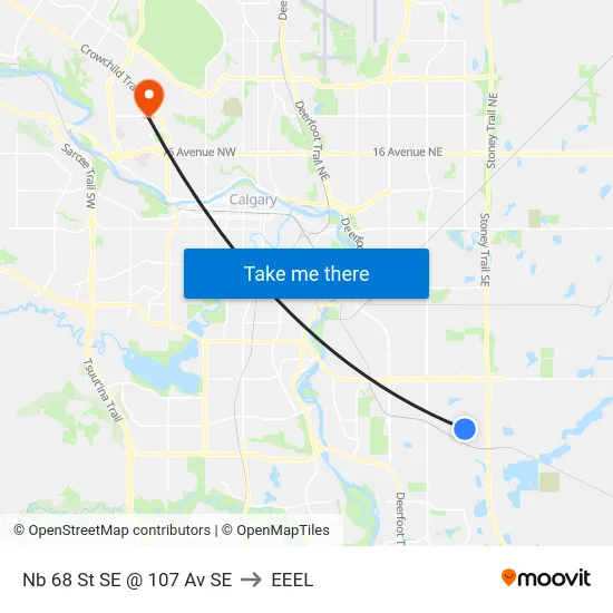 Nb 68 St SE @ 107 Av SE to EEEL map