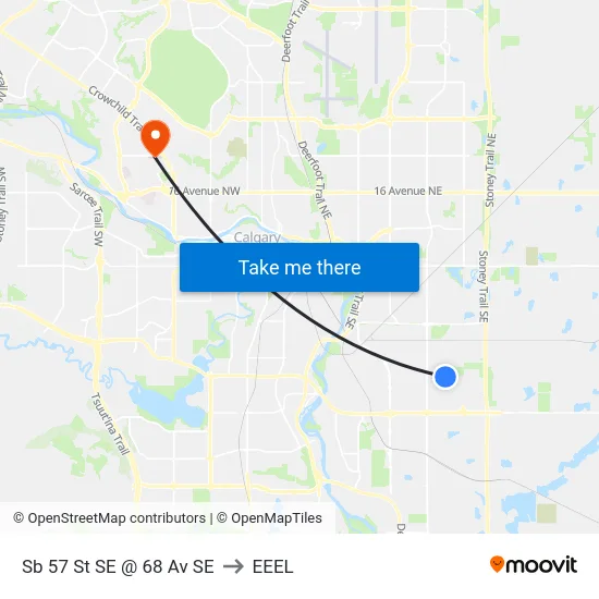 Sb 57 St SE @ 68 Av SE to EEEL map