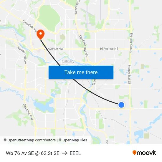 Wb 76 Av SE @ 62 St SE to EEEL map